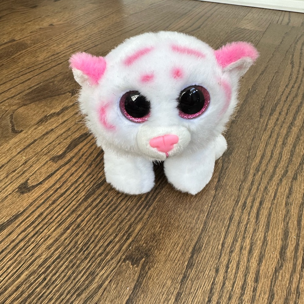 5/$25 💖 Ty Tabor Cat Plush Toy 🐾 White & Pink Soft Stuffed Animal Kids Gift!